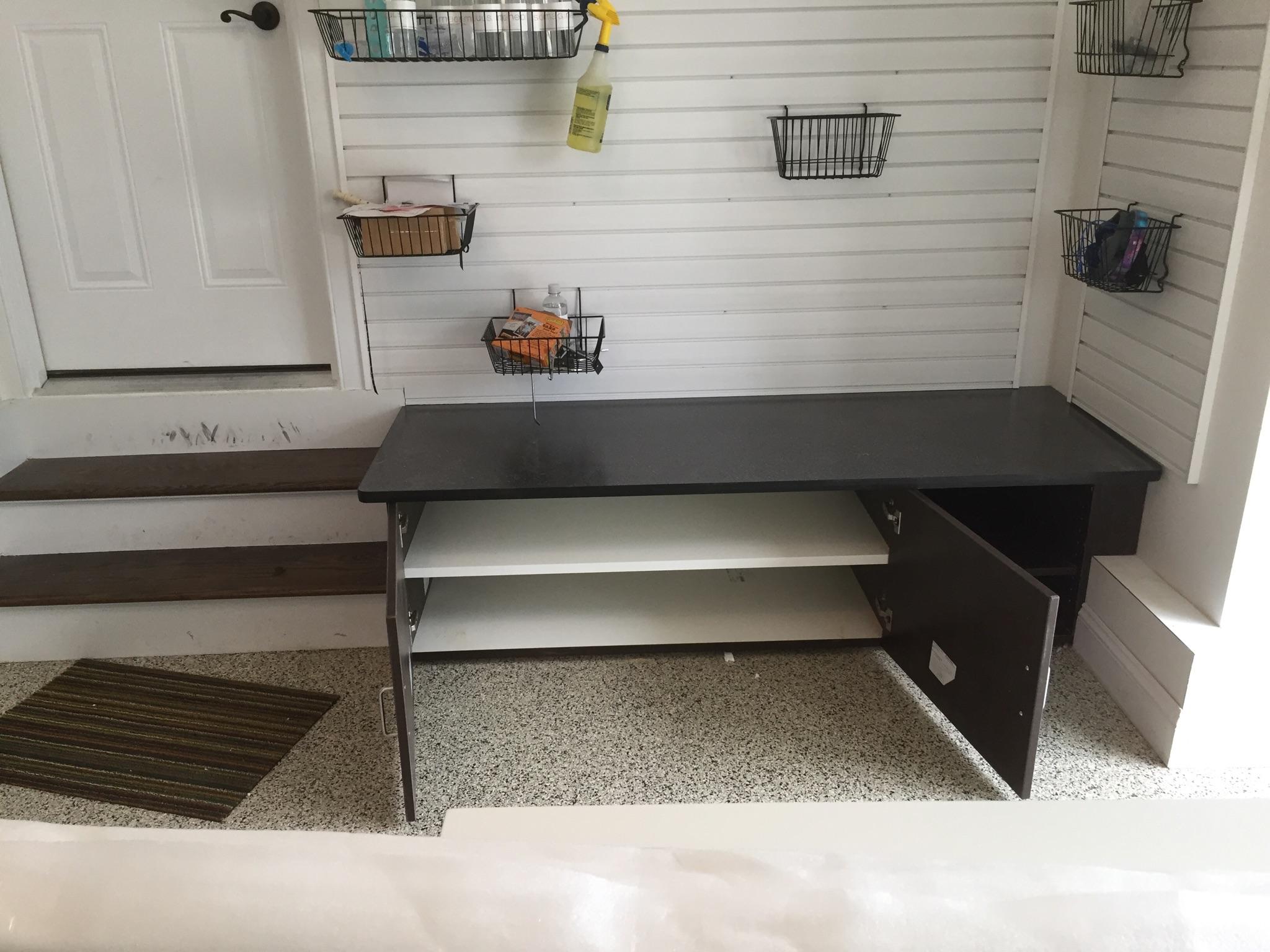Extended Mud Room - Storage Bench and Slat Wall